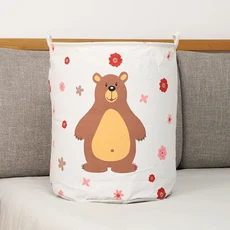 40x50cm 코튼 린넨 천 아트 접이식 가정용 더러운 옷 보관 버킷 어린이 장난감 보관 바구니, 10