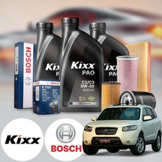 싼타페CM(05~12) 2.7(LPI) 가솔린 킥스 제로 0W30 퍼포먼스 합성엔지오일 필터세트