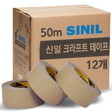 신일 크라프트 종이 박스 테이프 48mm*50m 12롤 (핫멜트)