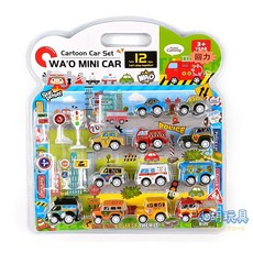 小胡玩具 12入城市場景迷你迴力車 - 高速兒童玩具, 1個