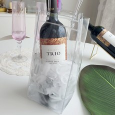 와인병 쇼핑백 PVC 투명 칠링백, 1개, 2.8ml