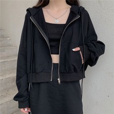 連帽衛衣開衫外套 女 短款寬鬆長袖上衣