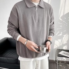 투니스 남성 반집업 폴로넥 긴소매 맨투맨 티셔츠