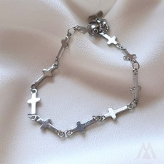 901M 십자가 팔찌 발찌 체인팔찌 은팔찌체인 큐빅팔찌