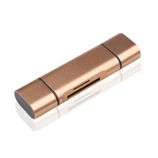 OTG 마이크로 SD 카드 리더 USB 3.0 마이크로 USB C타입 카드 리더 USB 마이크로 SD 어댑터 플래시 드라이브 스마트 메모리 카드 리더, Gold, 1개
