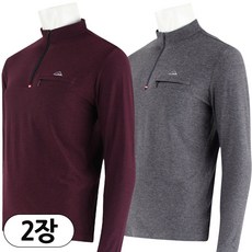 2장 [더빅보스} 봄가을 겨울 남성용 BS 넘버원 약기모 티셔츠 _ 사방스판 신축성 우수한 긴팔 집업티 작업복 등산티 B2195