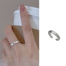 러블리반지 펀칭 하트링 실버반지 오픈조절가능 우정반지 커플링