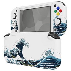 EXtremeRate PlayVital Black Protective Grip Case for Nintendo Switch Lite Hard Cover Protector fo, 그레이트 웨이브