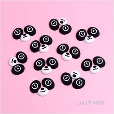 [룰루핑거] 실리콘 비즈 동물 얼굴 3.3x2.3cm (10개입)