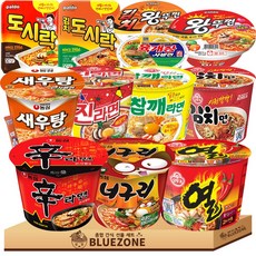 용기컵라면 12종 1세트 농심(신라면+너구리+새우탕+육개장사발면)+오뚜기(진라면매운+김치면+열라면+참깨)+팔도(왕뚜껑+김치왕뚜껑+팔도도시락+김치도시락), 1박스