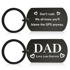 Spakyzo Love You Dad 열쇠고리 독특한 아버지의 날 선물 딸과 아들이 주는 아빠를 위한 생일 선물 모든 상황에 적합 블랙. 스몰