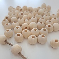 나무구슬 50개입 외경15mm 내경5mm 목구슬 우드비즈 마크라메 뜨개 비즈공예, 내추럴, 1개
