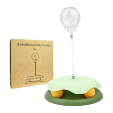 寵物漏食轉盤玩具, 綠色, 1個, 如圖