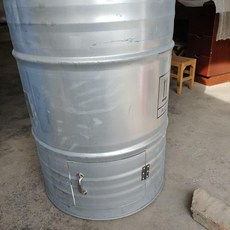 철드럼통 200l 대용량 보관 오일 뚜껑 저장통 밀폐 철제 배럴 드럼통 원형 철 기름, 2. 200L 하단 개폐문 포함, 기본 색상