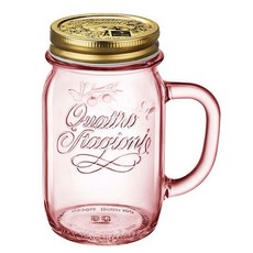 보르미올리 드링킹자 핑크 유리병 과일청 잼병, 1개, 475ml