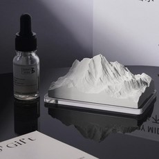 日照金山香薰擺件禮盒，生日節慶伴手禮，精油擴香石組，營造居家溫馨氛圍, 1個, 白色阿爾卑斯山【亞克力底座-非禮盒裝】,英國梨小蒼蘭