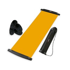 ZUFUMI 슬라이드 보드(길이 180.3cm(71인치) x 너비 50.8cm(20인치)) 엔드 스톱이 있는 밸런스 운동 슬라이더 메시 휴대용 가방 1개가 있는 운동 슬라이, 주황색