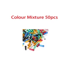 자전거 브레이크 케이블 로드 바이크 MTB 엔드캡 와이어 알루미늄, Colour Mixture 50pcs, 1세트
