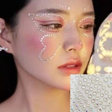 [페이스 큐빅 스티커 6종] 대용량 쥬얼 쥬얼리 파츠 얼굴 큐빅스티커 페스티벌 아이돌 메이크업 분장 주얼리 보석 발표회 크리스탈 공연 소품], 투명그레이, 1개, 투명그레이