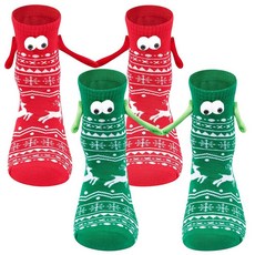 R HORSE 크리스마스 손 양말 2켤레 크리스마스 자석 손 잡고 양말 크리스마스 스타킹 스터퍼 재미있는 재미있는 우스꽝스러운 자석 여성 남성 커플 양말 커플 친구를 위