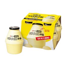 빙그레 무가당 우유 바나나맛 설탕첨가제로, 4개, 240ml
