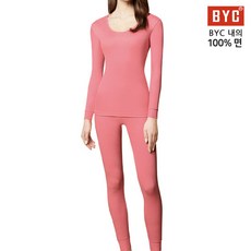 BYC 순면 내복 베이직 여상하 인디언핑크 S5072 958294