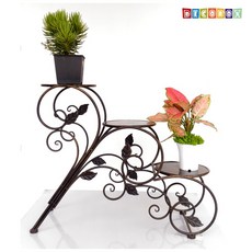 DecoBox 三層花架 鍛鐵古典風園藝展示架, 詳見包裝, 詳見包裝