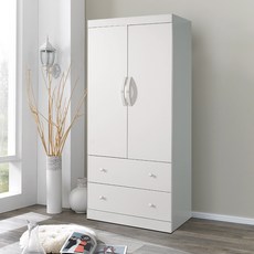 솜씨방가구 심플장롱 투서랍장, 화이트