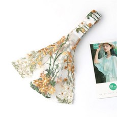 刺繡寬邊髮帶 蕾絲鏤空頭巾, 香檳色 葡萄款, 1個