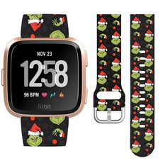 Watbro Fitbit Versa/Lite/Fitbit Versa 2 밴드와 호환되는 크리스마스 홀리데이 시계 밴드 여성용 남성용 부드러운 실리콘 스트랩 교체 액세서리, 크리스마스 6