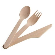 나무 포크 250개 친환경, 2 300 count Fork, Knife, Spoon