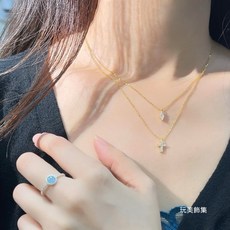玩美飾集 S925純銀雙層十字鋯石項鍊 時尚疊戴短項鍊