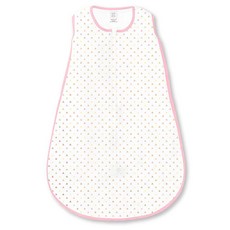 SwaddleDesigns 아기 수면 주머니 12-18개월 양방향 지퍼가 있는 면 니트 웨어러블 담요 안전한 수면을 위한 비중량 수면 주머니 스털링 스타샤인 라지, Pink Triangles