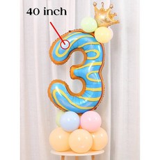 달콤한 도넛 아이스크림 케이크 호일 풍선 사랑 헬륨 베이비 샤워 생일 파티 장식 어린이 장난감 디지털 그림 Globo, 기타, 40inch- 3-set