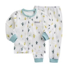 그린베베 영유아 봄여름용 아기실내복 선인장 쟈가드내의(긴팔)