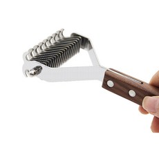 미우프 강아지 고양이 애견 펫 장모 단모 빗 슬리커 브러쉬 엉킨 뭉친 죽은 털 털갈이 손질, 1개, 호두나무 크랭크 빗+라지