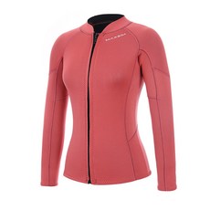 Maxim 女款素色氯丁橡膠長袖拉鍊式防曬泳衣