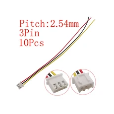 10Pcs 마이크로 JST XH 2.54mm 피치 2/3/4/5/6 핀 수 플러그/XH2.54 암 소켓 연장 리드 와이어 케이블 커넥, 10 10Pcs 3Pin-J