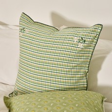 [모던하우스] L 옐로우 선염체크 쿠션커버 50x50, 이미지참고