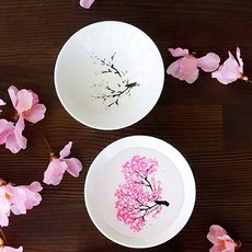 벚꽃 술잔 복숭아 소주 꽃피는 색변하는 매화 신기한 도쿠리 사케잔 선물세트