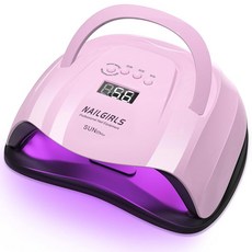 네일걸스 자외선 UV LED 네일 램프 168W 젤 네일용 고속 경화 라이트 4 머 자동 센서 발톱용 드라이어 홈 아트, Pink, 1개