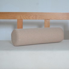 소파머리베개 원통형 등받이쿠션 목보호 허리보호대, 면마혼방-베이지옐로우