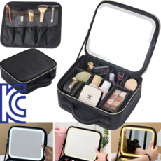 프라홈 LED 메이크업 하드 케이스 방수 파우치 박스 가방, 1개, 블랙