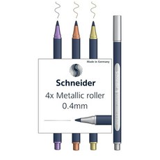 슈나이더 Schneider 메탈릭 롤러 볼 페인트 잇 Paint it 050 펜촉 0.4mm 4색 세트 ML05011501 수성 안료 펜, 1개, 상세페이지 참조