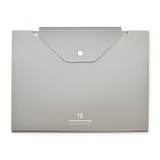 포포팬시 멀티 PP커버 아코디언 포켓 도큐먼트 화일, 1개, 그레이 (13포켓)