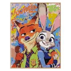 코지하루 DIY 명화그리기 유화 그림 그리기 아크릴화, 주토피아A 30x40 (B848), 1개