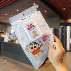 綸睿小舖 伊藤家正版授權蠟筆小新可愛卡通一次性保鮮膜罩，冰箱食物防串味菜罩，台灣現貨, 1個