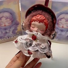 스컬판다 팝마트 인형옷 베이비의류 세트 인형의상세트, 정장, 10cm 인형옷 - 레드 로즈 치마만