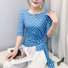 도트 무늬 땡땡이 여성 라틴 댄스복 방송 줌바 라인 댄스 공연복 빅사이즈