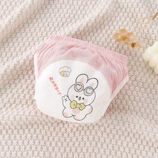 純棉防側漏訓練褲, 粉色糖糖兔, 1套